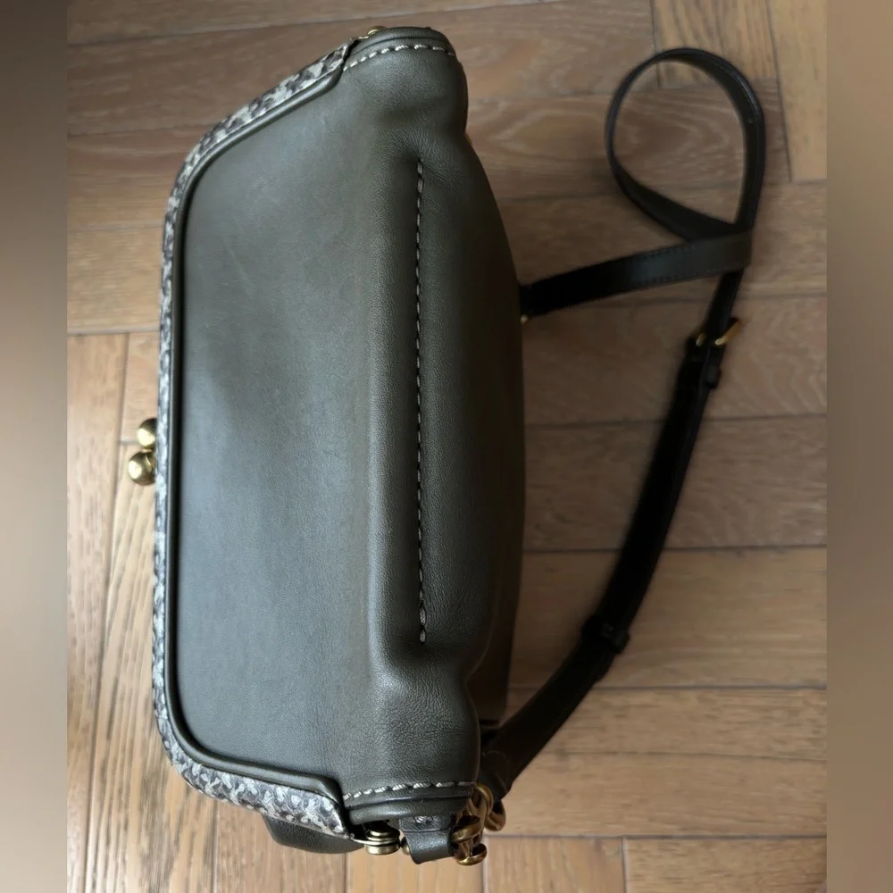 COACH Rider Bag 24 With Snakeskin Detail in Moss